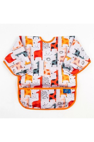Candar Graffe Desenli Sıvı Geçirmez Uzun Kol Aktivite Ve Mama Önlüğü 6-24 Ay Standart Çok Renkli