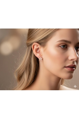 925 Ayar Sallantılı Papatya Küpe.rose.gold.rodaj Papatya Gümüş 76649898