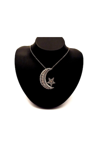 Ay Yıldız Elmas Montür Kolye Sevgiliye Sarı