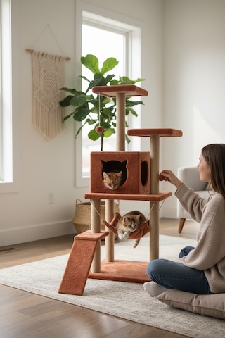 Nursoft Kedi Tırmalama Platformlu S9 Kremit