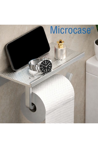 Microcase Duvara Monte Yapışkanlı Tuvalet Kağıdı Askılığı Ve Telefon Tutucu Al5707 Gümüş