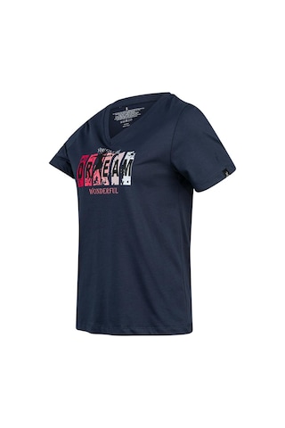 2as Alone Baskılı V Yaka Kadın T-shirt 404 Lacivert