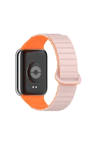 Effox Xiaomi Mi Band 8 Pro Silikon Kordon Krd-105 Strap Kayış-pembe-turuncu