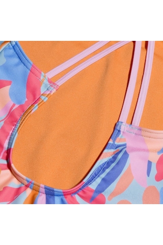 Speedo Alo Printed Twinstrap Kız Çocuk Yüzücü Mayosu Pembe-mavi Pembe-mavi