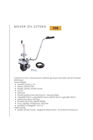 Sensation Jockey Wheel Mover 12v 2270 Kg