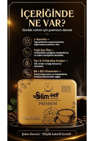 Slimself Form Kahvesi Premium 30 Şase L-carnitine & Collagen 150g 30 Day