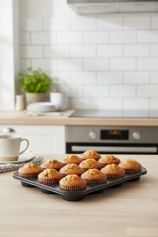 Yanmaz Yapışmaz 12'li Muffin Kek Kalıbı Siyah
