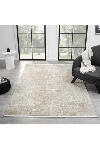 Mariesse Home Vita Serisi Bambu Dokulu Modern Sık Dokuma Koridor Kesme Yolluk Dokuma Makine Halısı Evita6001 Vizon