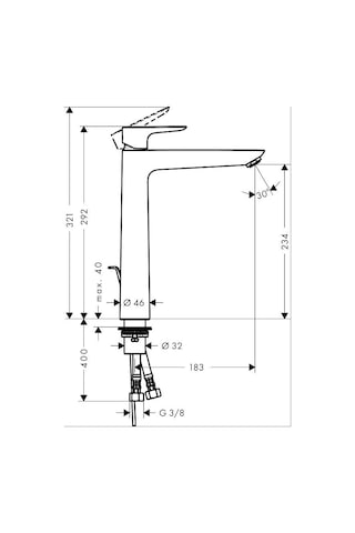 Hansgrohe Talis E Tek Kollu 240 Kumandalı Lavabo Bataryası 71716000