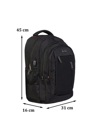 Siyah Sportif Darbe Emici Su Geçirmez 14-16 İnç Laptop Sırt Çantası Renkli Çok Renkli