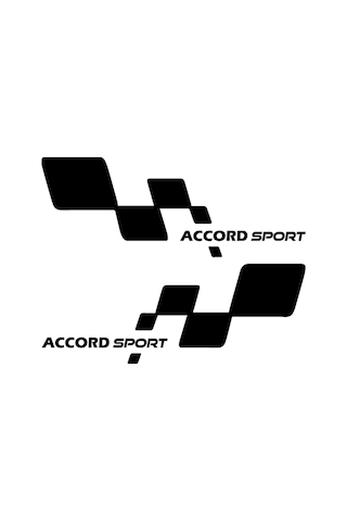 2 Adet Accord Sport Sticker - Accord Sticker - Kapı Altı Sticker - 30cm X 12cm - Siyah