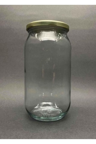 3 Adet Gold Kapaklı 1 Litre Cam Kavanoz 1000 Ml Konserve Kavanozu Çok Renkli