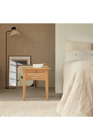 Loggia Masif Ahşap Natural Komodin Ceviz