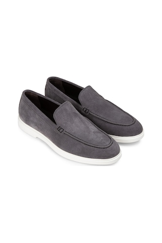 Deery Hakiki Süet Gri Erkek Loafer Ayakkabı - 01957mgrıe01 Gri