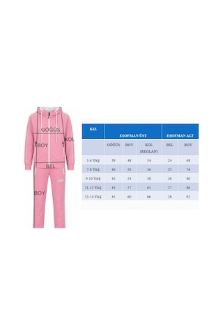 Pina Kids Kız Çocuk Potential Kalın Şeritli Kapüşonlu Düz Paça Dalgıç Kumaş Eşofman Takımı Esf7016 mavi