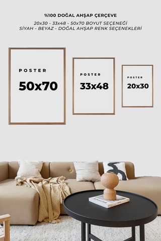 3'lü Bebek Odası Dekoratif Poster Tablo Ahşap Çerçeveli