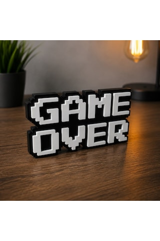 Oyuncu Odası Game Over Biblo, Gamer Masa Üstü Süs, 3d Baskı Dekoratif Obje