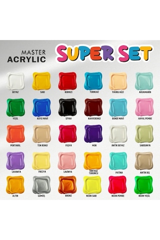 Rich Mastermix 30x60ml Supermix Akrilik Boya Seti / 19847 Diğer