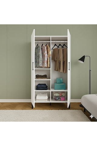 Mukotoys Minimalist 2 Kapaklı Elbise Dolabı Mdf 200 X 80 X 45