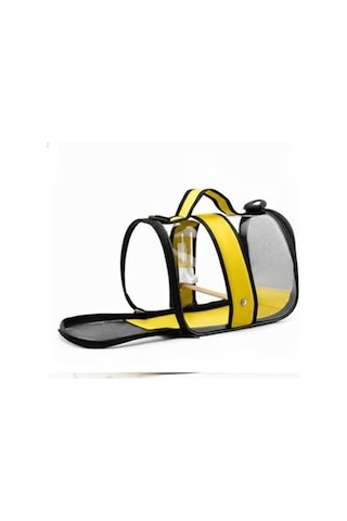 Tünekli, Suluklu Muhabbet Kuşu Taşıma Çantası Hava Kanallı Royal Milano-mavi 33cmx23cmx22cm Sarı