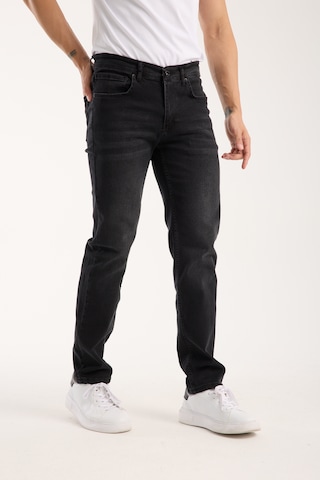Erkek Pantolon Siyah Regular Fit Fermuarlı Jeans Antrasit