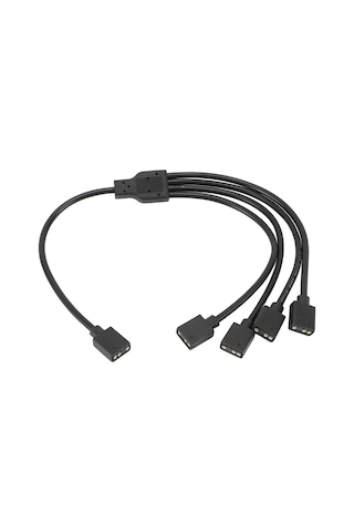 Xindoker 5v 3 Pin Argb Çevirici Kablosu, 1'den 4'e, Ana-ana Bağlantı, Bilgisayar Kasası Cpu Soğutucu Ve Argb Fanları İçin Led Senkronizasyon Uzantı Kablosu Siyah
