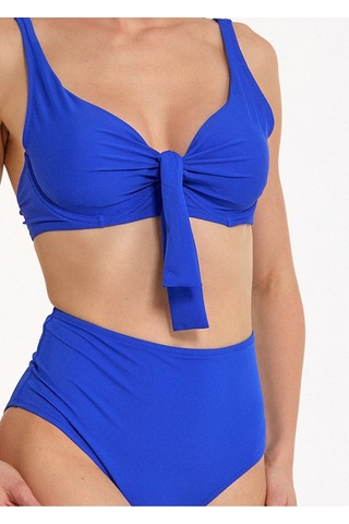 Argento Kadın Sax Rengi Yüksek Fiyong Detylı Bel Telli Kaplı Bikini Takımı Saks