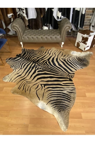 Hakiki Deri Dana Postu Kahve Zebra Baskılı 230 X 220 Cm - 2261101000013