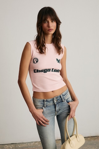 Grımelange Epona Kadın Yumuşak Ve Esnek Kumaşlı Baskı Detaylı Pembe T-shirt