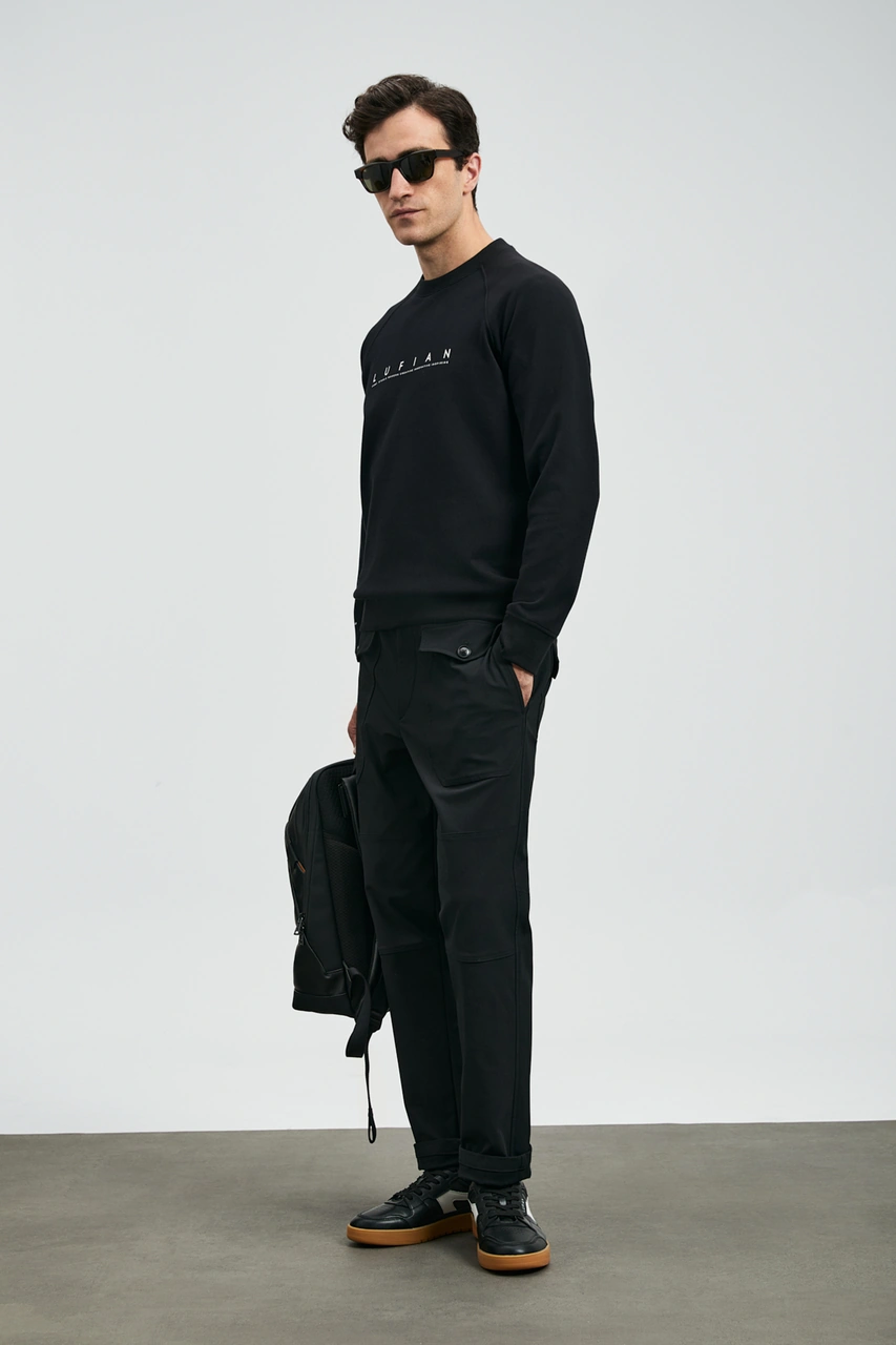 Lufian Cooper Erkek Sweatshirt Siyah Siyah 112030177100100 Siyah