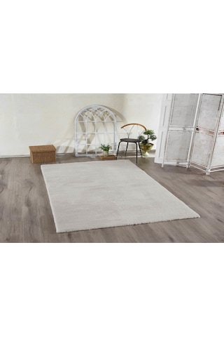 Jassrug Tavşan Tüyü Kürk Halı 120x180 Kül Gri