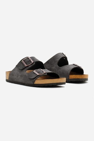 Tonny Black Poli Taban Çift Tokalı Ayarlamalı Unisex Füme Terlik Tbacr928 Füme