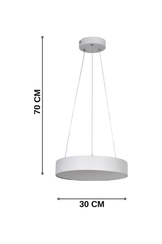 Dakota Modern Panel Ledli Salon Oturma Odası Yatak Odası Mutfak Beyaz Renk Led Avize Beyaz Işık Beyaz Beyaz