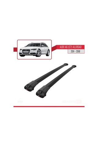 Audi A6 C7 Allroad 2011-2018 Arası İle Uyumlu Ace-1 Ara Atkı Tavan Barı Siyah