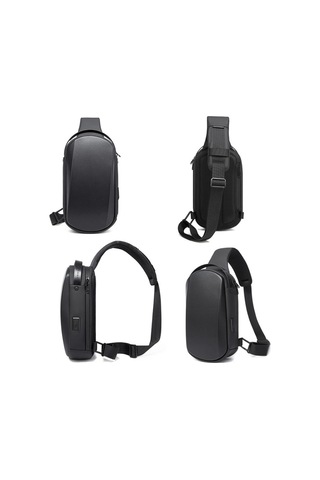 Sones Bange Bg-7256 Erkek Göğüs Çantası Su Geçirmez Eva Sert Kabuk Messenger Çanta