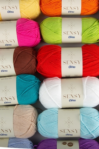 Sensy Chino El Örgü İpi Amigurumi İp Kazak Bluz Hırka Yelek İp Tunik İpi Beyaz 100 Gr - 330 M