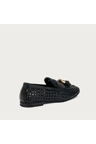 Nero Black Sneaker Kadın 95v6 Frau Woven Leather Loafers Wıth Tassels Bej