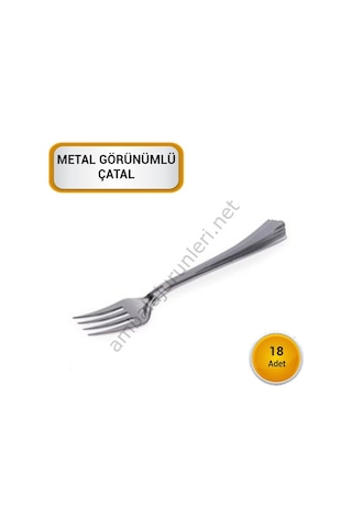 Metal Görünümlü Çatal 18 Adet