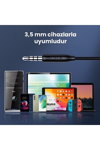 Aut122 3.5mm Kulak Içi Kablolu Kulaklık A369 Derin Bas Ve Net Ses Kalitesi Mikrofonlu - Siyah Çok Fonksiyonlu
