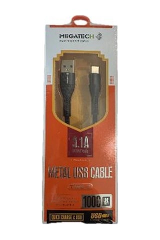 Megatech 3.1a A Örgülü Serisi Usb To Type-c 1mt Data Kablosu Siyah Kdo