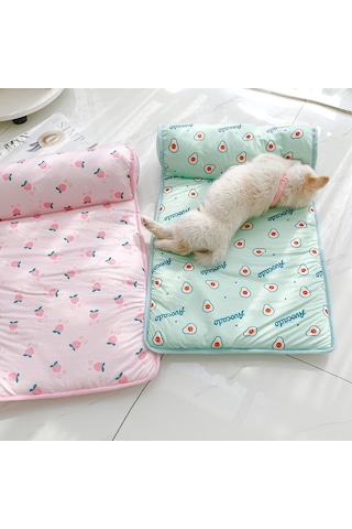 Wezone Kediler Ve Köpekler İçin Buz İpi Serinletici Yastıklı Yatağı - Kaymaz Tabanlı, Makine Yıkama Uygun, Pembe Ayı Desenli, S Boyutu 60x40cm Siyah