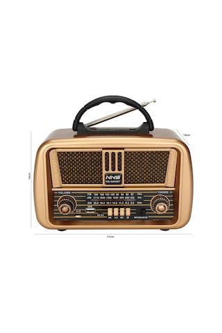 Nns NS-8068BT Nostaljik Bluetooth Özellikli Radyo Krem