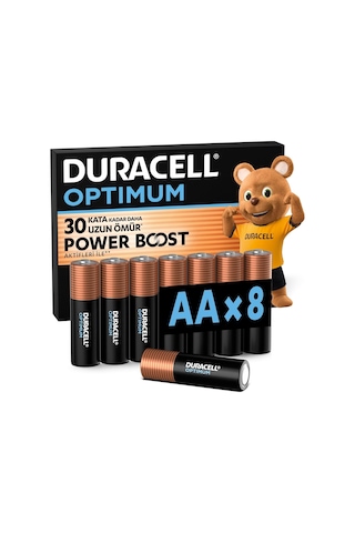 Optımum Aa Alkalin Pil 8'li Paket 1,5v Power Boost Aktifleri İle 30 Kata Kadar Daha Uzun Ömür Modern Cihazl