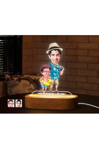 Bk Gift Kişiye Özel Baba-oğul Karikatürlü Dekoratif 3d Biblo Led Işıklı Gece Lambası-11, Babaya Hediye, Babalar Günü Hediyeleri Kobitmeyen138263 Bk Gi