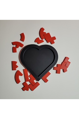 3d Baskı Kalp Puzzle Ahşap Zeka Oyunu Görünümlü Dekoratif Kalp Yapboz Sevgililer Günü Hediyesi Yetişkin & Çocuk Zeka Oyuncağı