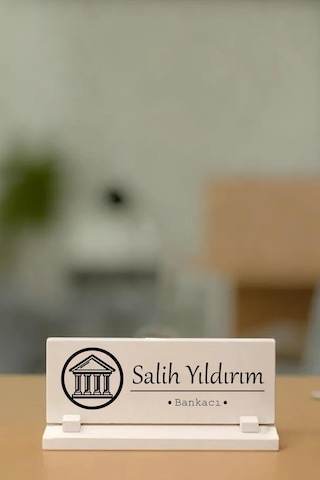 Kişiye Özel Isimli Bankacı Temalı Masaüstü Taş Isimlik Beyaz Kişiye Özel Isimli Bankacı Temalı Masaüstü Taş Isimlik Beyaz