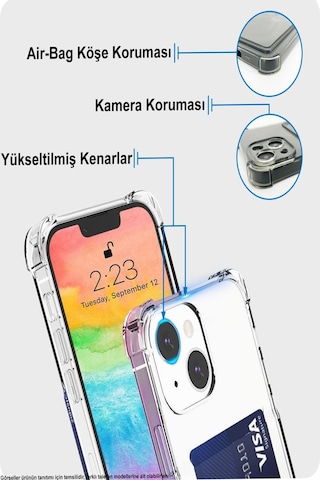 Xiaomi Mi 15 Pro Kapak Kamera Korumalı Kartlıklı Darbe Emici Özellikli Şeffaf Silikon Kılıf