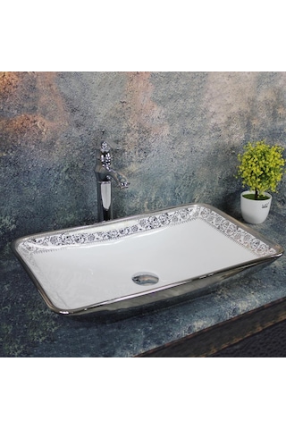Eva Banyo Lena E-8221 Tezgah Üstü Porselen Lavabo