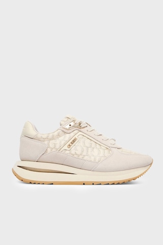 Guess Energy Deri Karışımlı Sneaker Ayakkabı Flteg5lea12 Bayan Ayakkabı Flteg5 Lea12 Offwh Beyaz