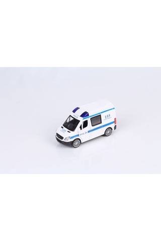 Sesli Işıklı Metal Polis Minibüs 1 32